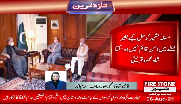 مسئلہ کشمیر کو حل کیے بغیر خطے میں امن قائم نہیں ہو سکتا،شاہ محمود قریشی